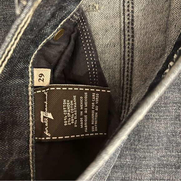 7 for all Mankind Roxanne Dark Wash Mid Rise Slim Jeans - Picture 6 of 7